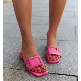 Pink flip-flops med en Wilia læder indsats lyserød 1