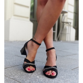 Højhælede sandaler med Mawiya læder indersål sort 2