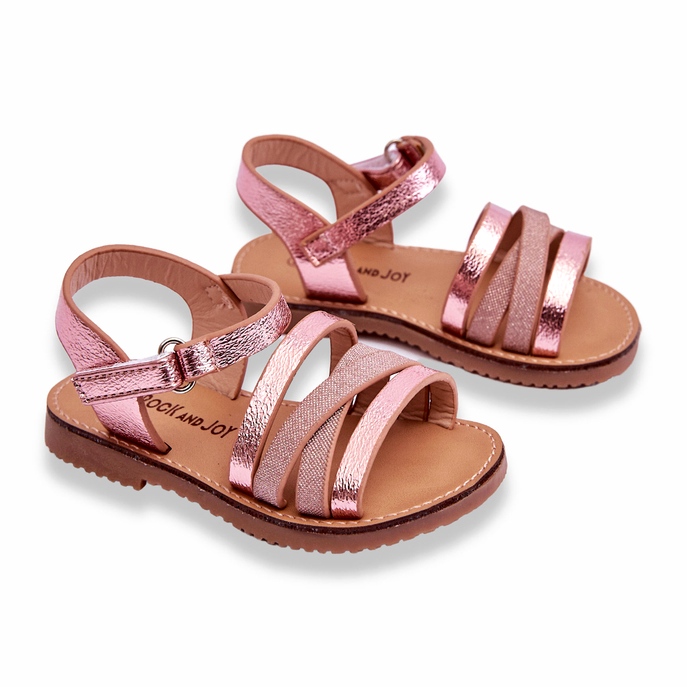 Børns sandaler med lyserøde striber 1