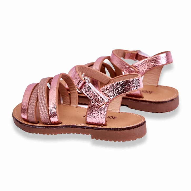 Børns sandaler med lyserøde striber 2