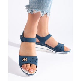 Blå kile sandaler 2