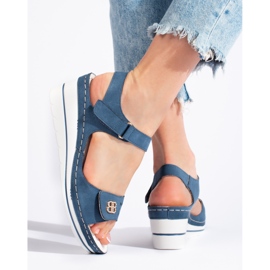 Blå kile sandaler 3