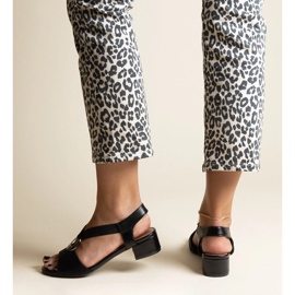 Jorga sorte slip-on højhælede sandaler 3