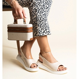 Guld slip-on sandaler med Taylak glans gylden 1