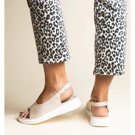 Guld slip-on sandaler med Taylak glans gylden 2