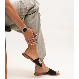 Sorte flip flops med Almeita spænde 1