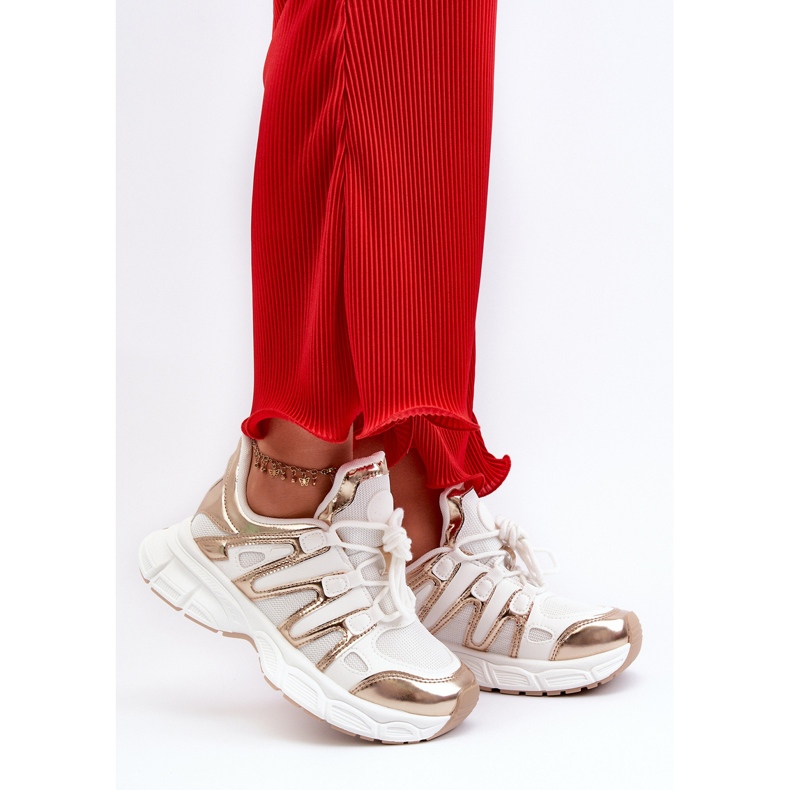 Damesneakers hvid og guld Ahmani 2