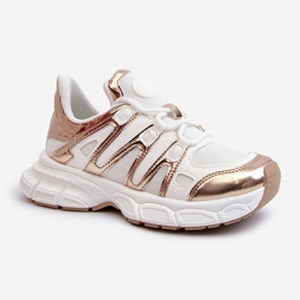 Damesneakers hvid og guld Ahmani 1