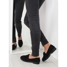 Sorte dame loafers med sort sløjfe 1