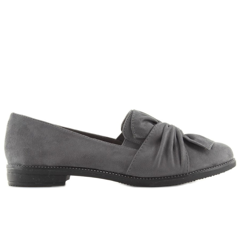 Dame loafers med grå grå sløjfe 1