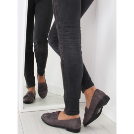 Dame loafers med grå grå sløjfe 2