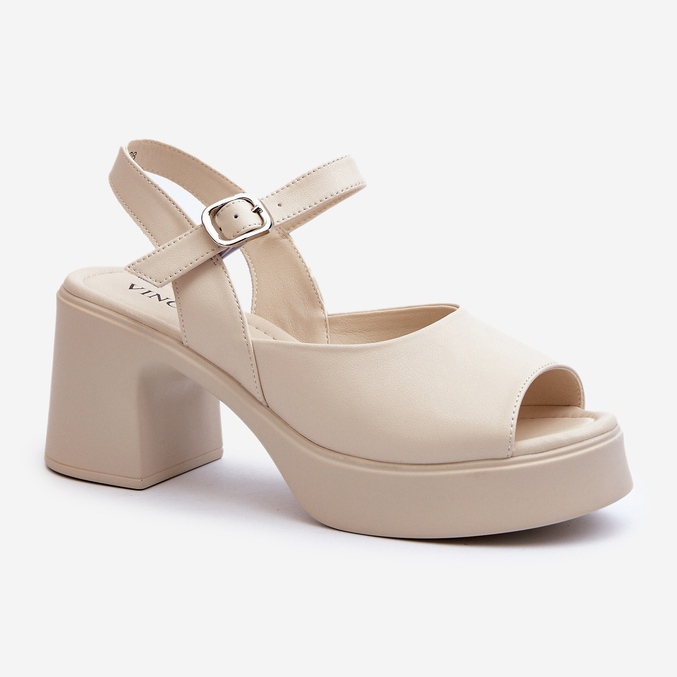 Dame højhælede sandaler Vinceza 66627 Beige 1
