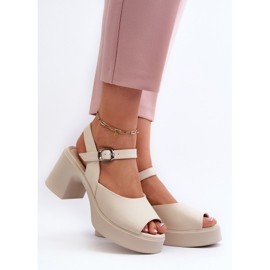 Dame højhælede sandaler Vinceza 66627 Beige 2