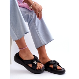 Kvinders læderflip-flops på platformen Sort GOE NN2N4110 8