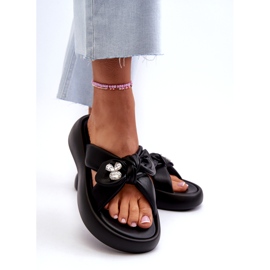 Kvinders læderflip-flops på platformen Sort GOE NN2N4110 7