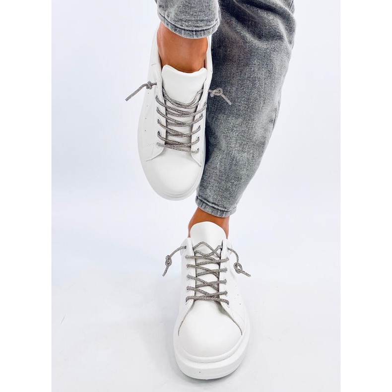 Sneakers med krystal snørebånd Series HVID/SØLV 1