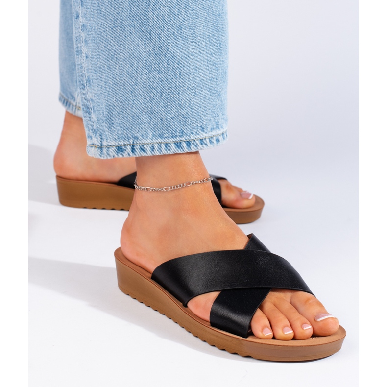 Sorte platformsflip-flops til kvinder 1