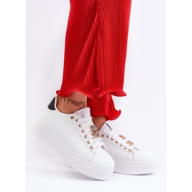 Platformsneakers til kvinder med bamse, hvid Moanda 2