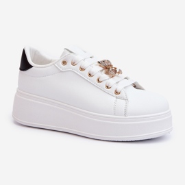Platformsneakers til kvinder med bamse, hvid Moanda 1