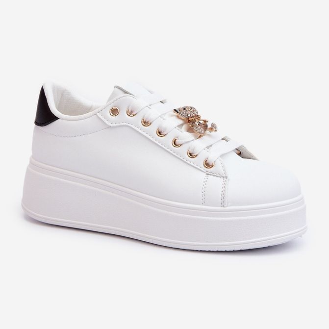 Platformsneakers til kvinder med bamse, hvid Moanda 1