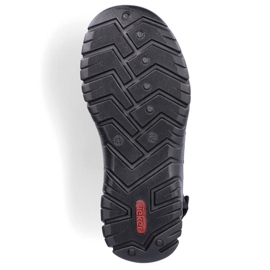 Rieker 26770-00 komfortable sorte indbyggede sandaler til mænd 1