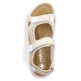 Komfortable beige velcro-sandaler til kvinder Rieker 64074-60 1