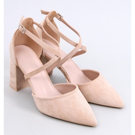 Thois Beige cross-strop pumps 1