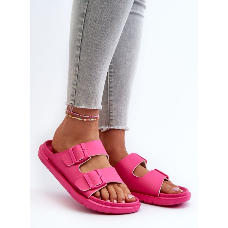 Letvægts skumflip-flops til kvinder med spænder Big Star NN274A754 Fuchsia lyserød 2