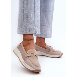 S.Barski Dame ruskindsmokkasiner D&amp;A TW210 Beige 2