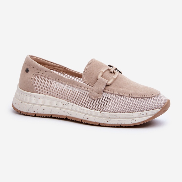 S.Barski Dame ruskindsmokkasiner D&amp;A TW210 Beige 1