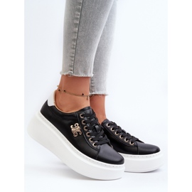 Sneakers i læder til kvinder på platformen Sort Pernalia 2