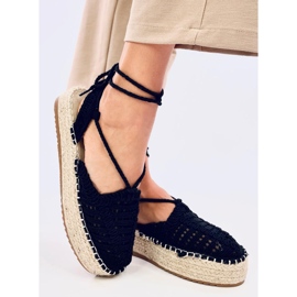 Yaweh sorte espadriller med blonder til kvinder 2