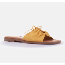 Marco Shoes Flip-flops med bindebånd gul 1
