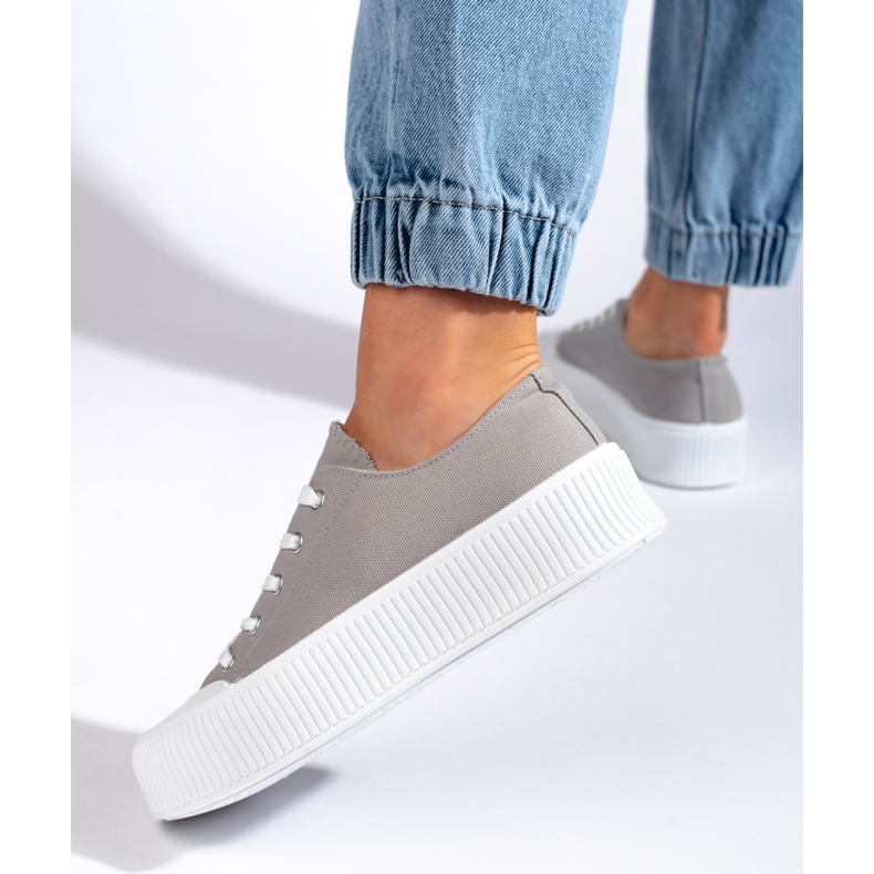 Grå platformssneakers til kvinder 1