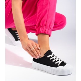 Sorte platformssneakers til kvinder 1