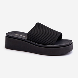 Sergio Leone SK083H Platform flip-flops til kvinder sort 1