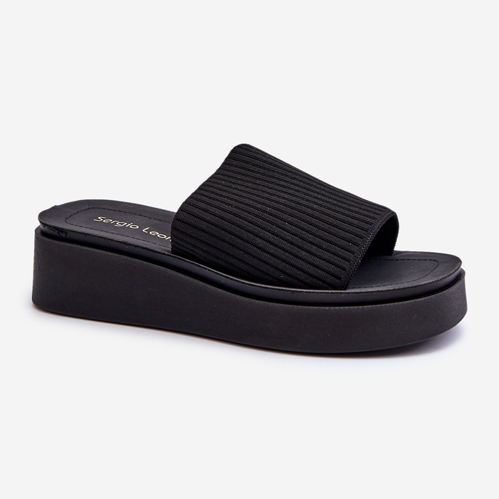 Sergio Leone SK083H Platform flip-flops til kvinder sort 1