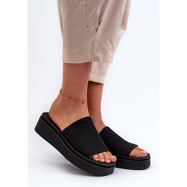 Sergio Leone SK083H Platform flip-flops til kvinder sort 2