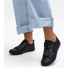 Sorte øko læder sneakers Big Star KK274106 1