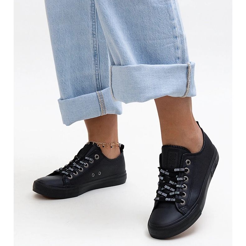 Sorte øko læder sneakers Big Star KK274106 1