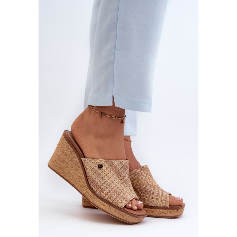 Sergio Leone kile-flip-flops til kvinder KL213 Beige 1