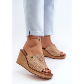 Sergio Leone kile-flip-flops til kvinder KL213 Beige 2