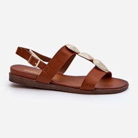 Flade sandaler til kvinder med dekorationer Sergio Leone SK072H Brun 1