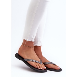 Flade fleksible flip-flops til kvinder ZAXY JJ285297 Grå-sort 2