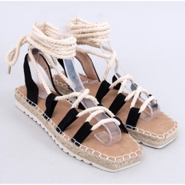 Zakaris Sorte espadrillesandaler med snøre 1