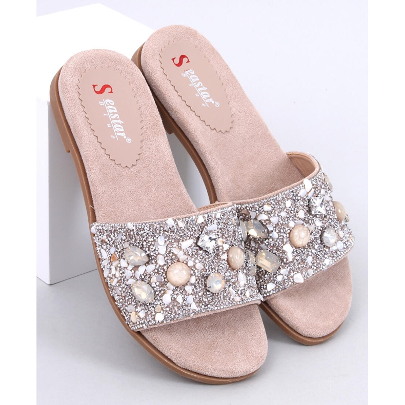 Abriel Khaki sten flip-flops beige 1