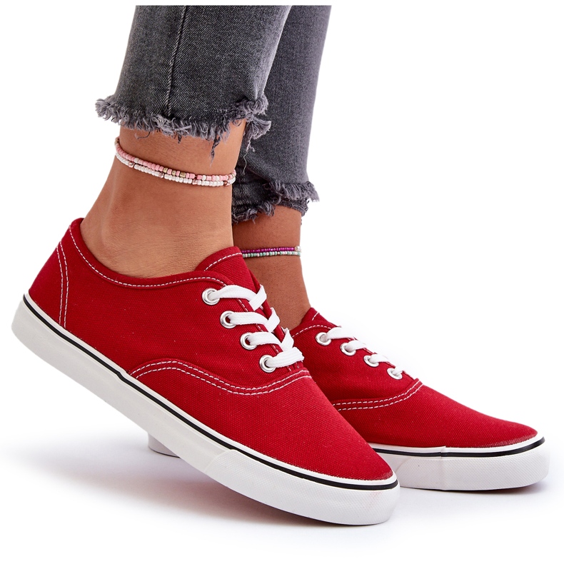 Klassiske røde sneakers til kvinder 4