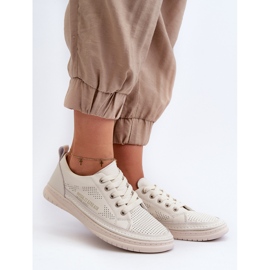 Dame læder sneakers Beige Cloesa sort 1