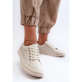 Dame læder sneakers Beige Cloesa sort 2