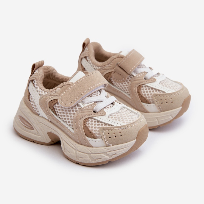 Sportssko til børn Sneakers med velcro, Beige Rulagia 1